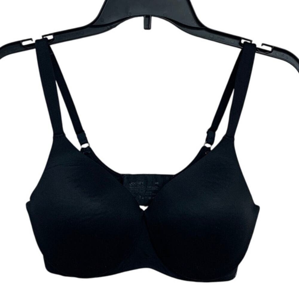 Jockey Womens Size 34B Black Thin Adjustable Strap Padded Underwire Bra